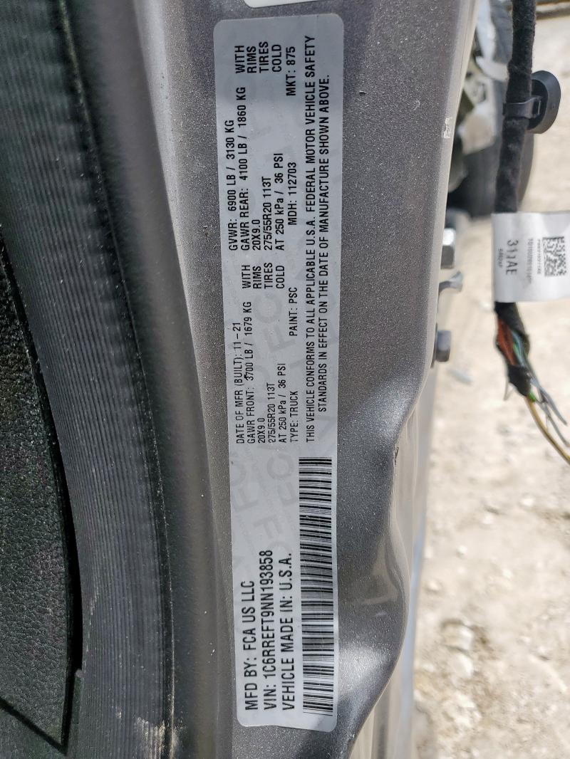 2022 RAM 1500 BIG H 1C6RREFT9NN193858