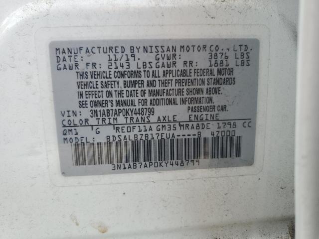 2019 NISSAN SENTRA S 3N1AB7AP0KY448799
