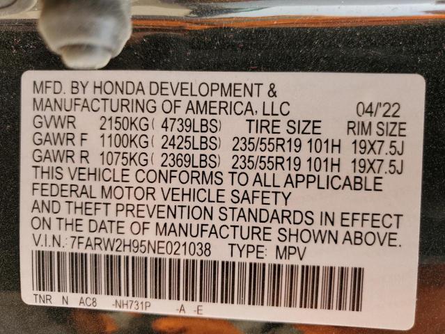 2022 HONDA CR-V TOURI - 7FARW2H95NE021038