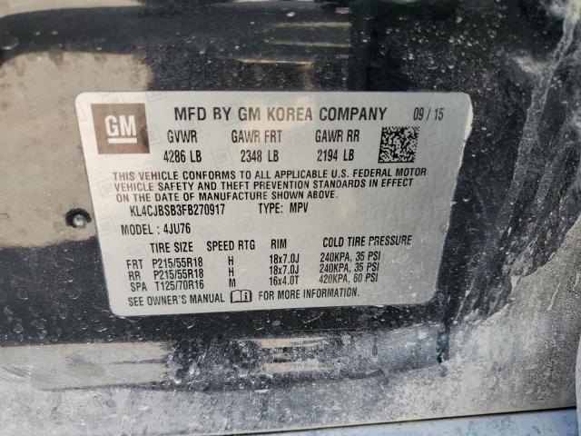 2015 BUICK ENCORE CON KL4CJBSB3FB270917