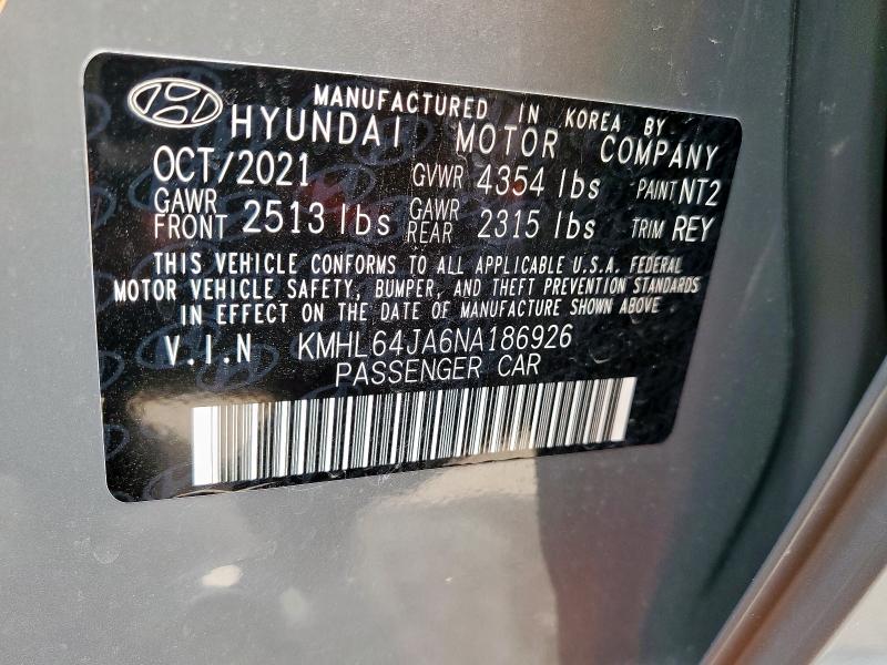 2022 HYUNDAI SONATA SEL - KMHL64JA6NA186926