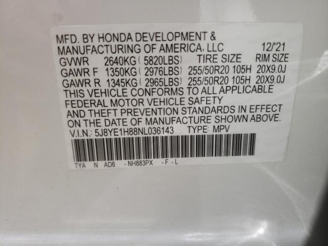 2022 ACURA MDX ADVANC - 5J8YE1H88NL036143