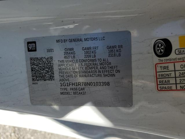 2022 CHEVROLET CAMARO SS - 1G1FH1R78N0103398
