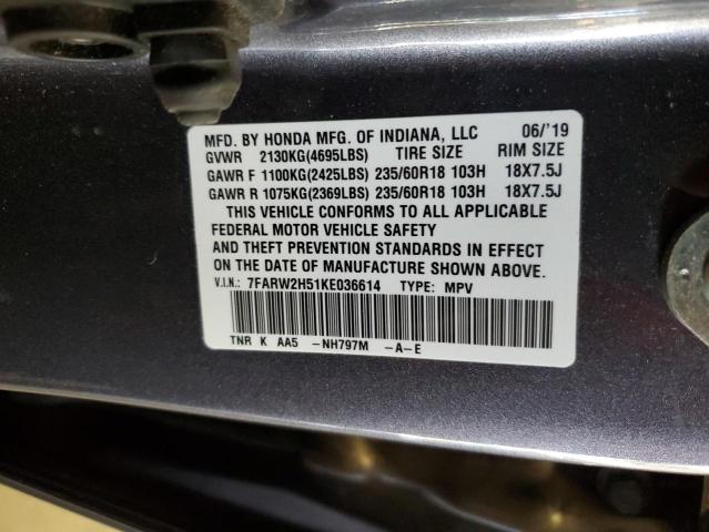 2019 HONDA CR-V EX - 7FARW2H51KE036614