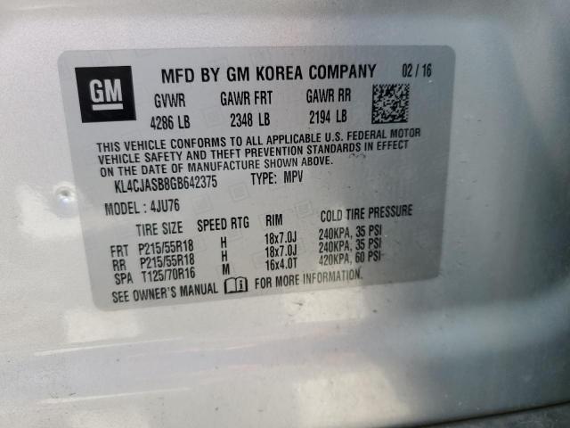 2016 BUICK ENCORE KL4CJASB8GB642375