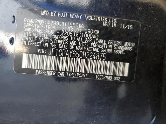 2016 SUBARU IMPREZA SP JF1GPAY65GH224875