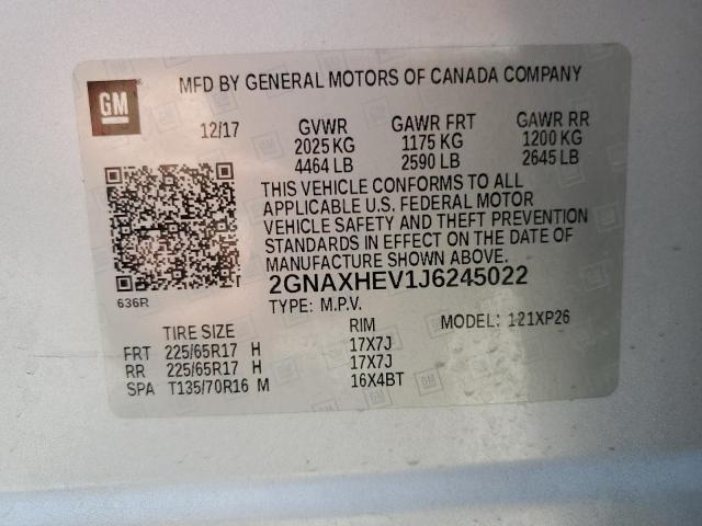 2018 CHEVROLET EQUINOX LS - 2GNAXHEV1J6245022