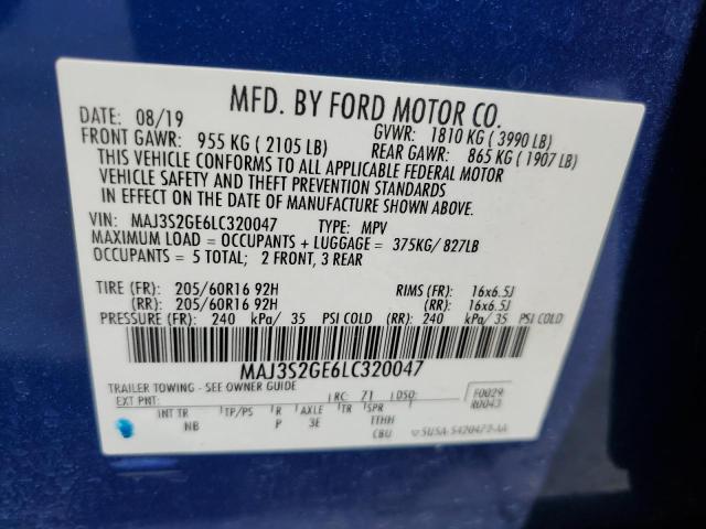 2020 FORD ECOSPORT S - MAJ3S2GE6LC320047