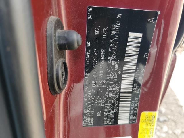 2016 TOYOTA SIENNA XLE 5TDYK3DC5GS730870