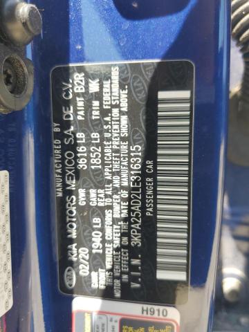 2020 KIA RIO LX 3KPA25AD2LE316315