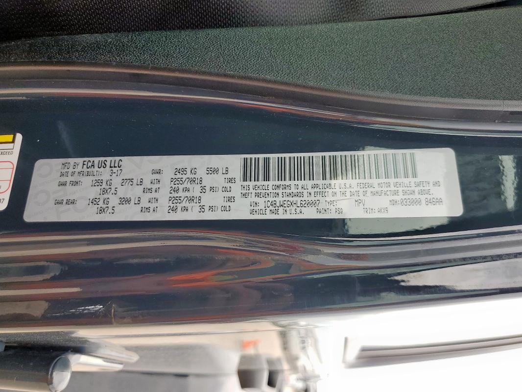 2017 JEEP WRANGLER U 1C4BJWEGXHL620007