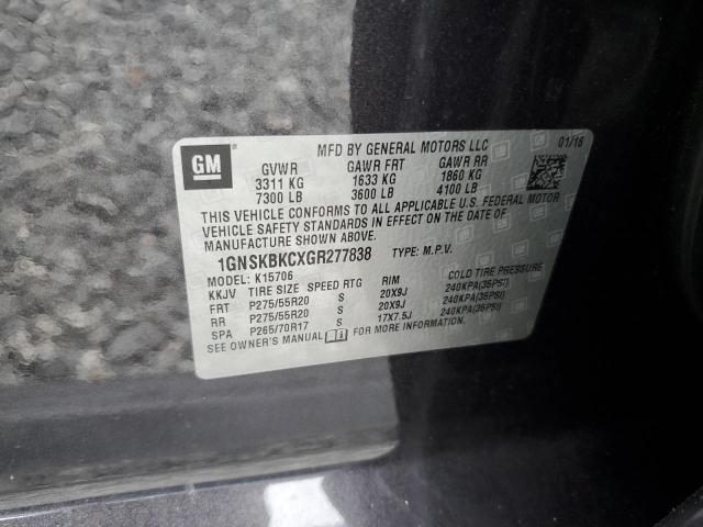 2016 CHEVROLET TAHOE K150 1GNSKBKCXGR277838