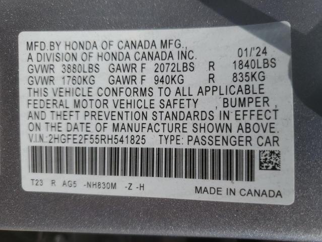 2024 HONDA CIVIC SPOR - 2HGFE2F55RH541825