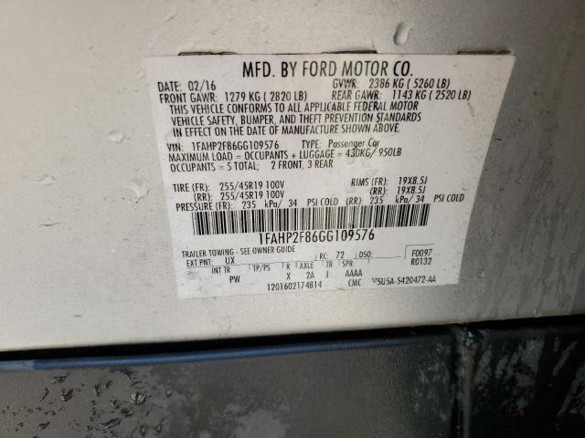 2016 FORD TAURUS LIM 1FAHP2F86GG109576