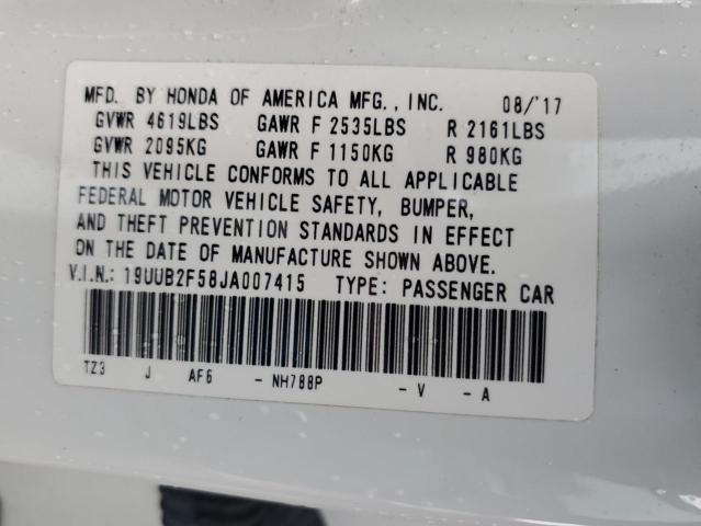 2018 ACURA TLX 19UUB2F58JA007415