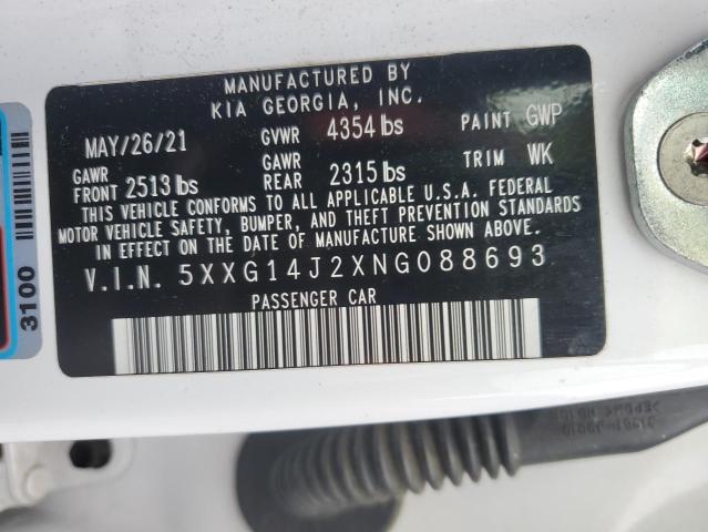 2022 KIA K5 LXS - 5XXG14J2XNG088693