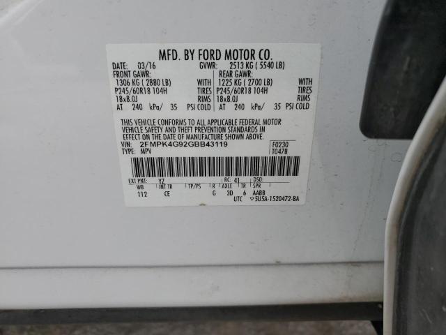 2016 FORD EDGE SE - 2FMPK4G92GBB43119