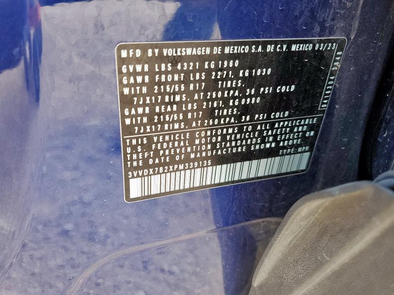 2023 VOLKSWAGEN TAOS S 3VVDX7B2XPM339135