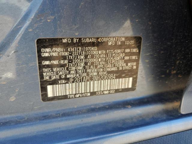2022 SUBARU CROSSTREK - JF2GTAPC3NH206984