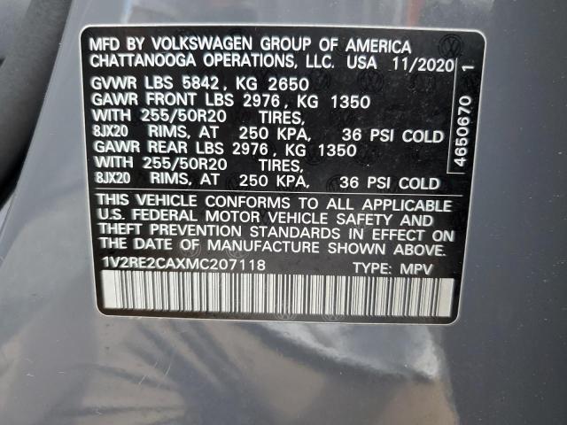 2021 VOLKSWAGEN ATLAS CROS - 1V2RE2CAXMC207118