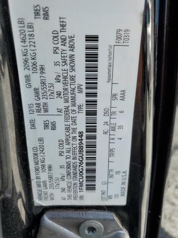 2016 FORD ESCAPE SE - 1FMCU0G76GUB89448