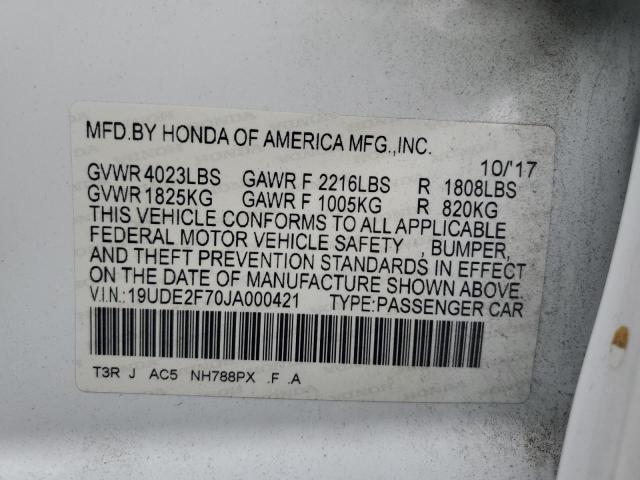 2018 ACURA ILX PREMIU 19UDE2F70JA000421