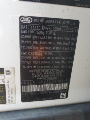 2020 LAND ROVER DISCOVERY SALRG2RV9L2430415
