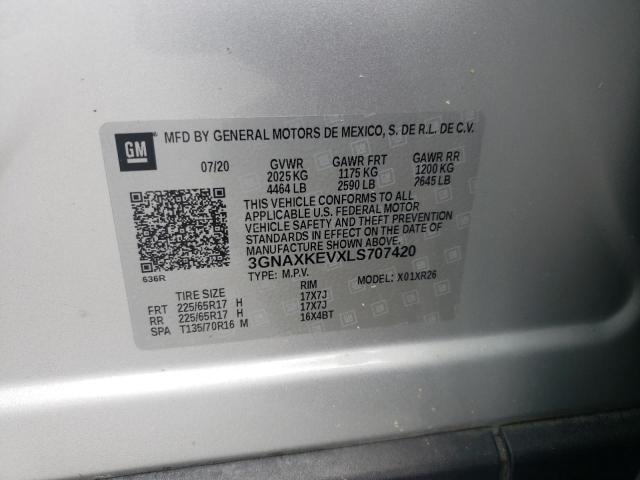 2020 CHEVROLET EQUINOX LT - 3GNAXKEVXLS707420