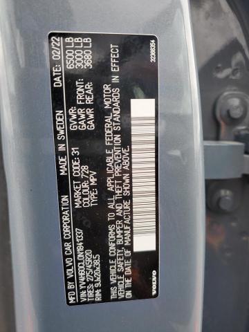 2022 VOLVO XC90 T8 RE YV4H60CL0N1841337