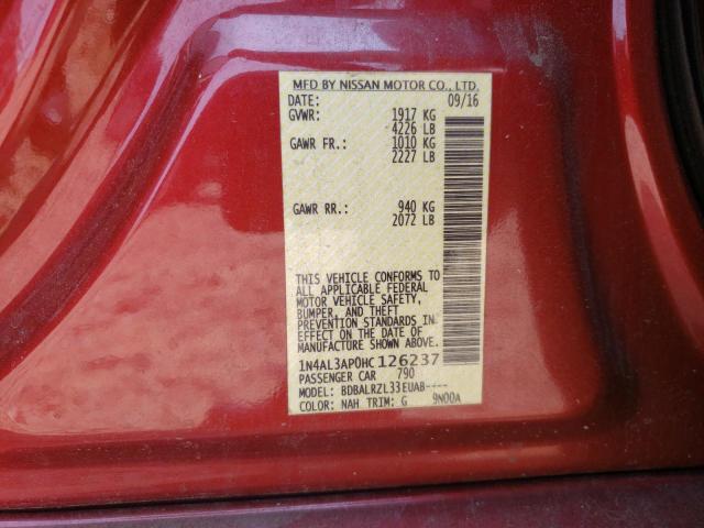 2017 NISSAN ALTIMA 2.5 - 1N4AL3AP0HC126237