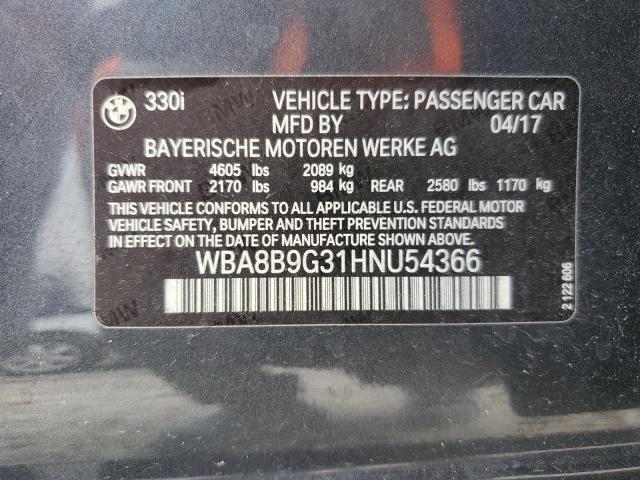 2017 BMW 330 I WBA8B9G31HNU54366