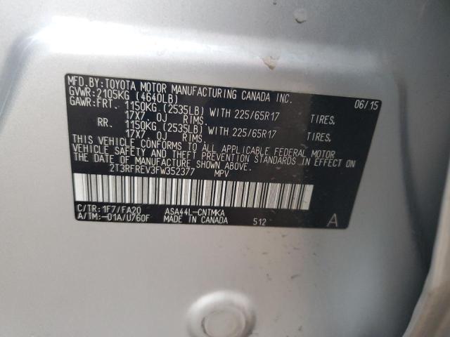 2015 TOYOTA RAV4 XLE - 2T3RFREV3FW352377