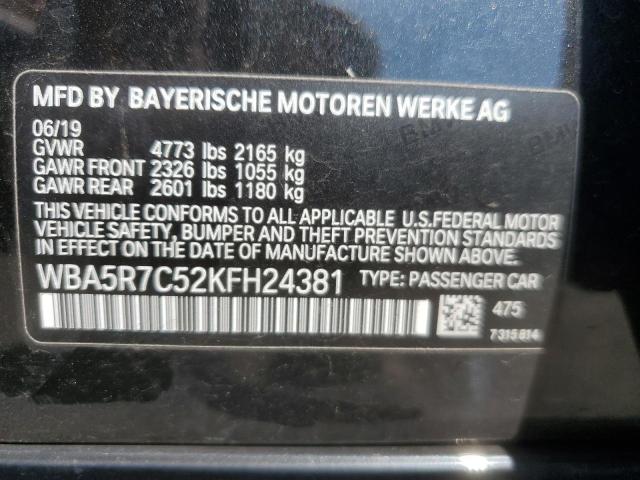 2019 BMW 330XI WBA5R7C52KFH24381