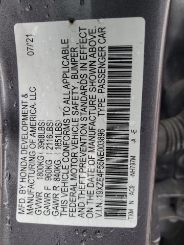 2022 HONDA INSIGHT EX 19XZE4F55NE003896