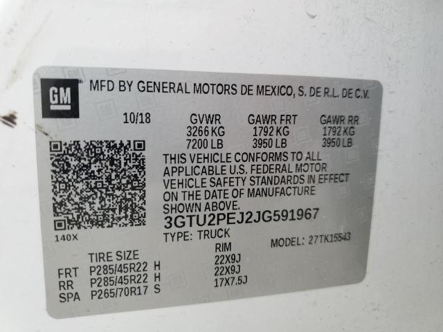 2018 GMC SIERRA K15 3GTU2PEJ2JG591967
