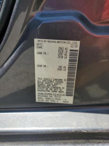 2019 NISSAN ALTIMA PLA 1N4BL4FV9KN314316