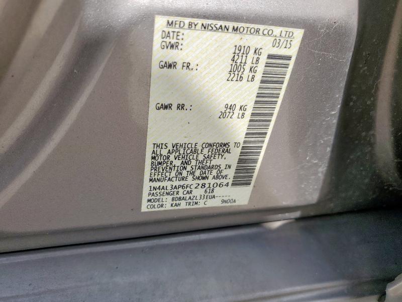 2015 NISSAN ALTIMA 2.5 - 1N4AL3AP6FC281064