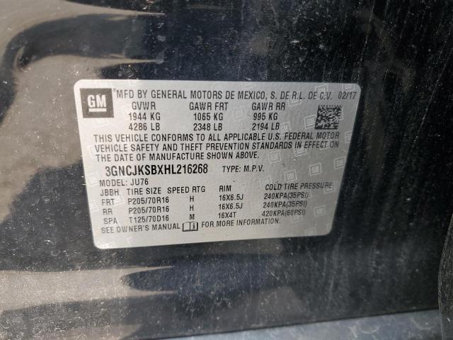 2017 CHEVROLET TRAX LS 3GNCJKSBXHL216268