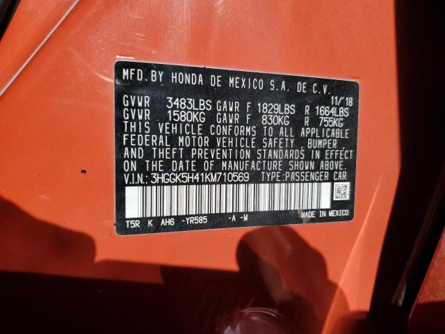 2019 HONDA FIT LX 3HGGK5H41KM710569