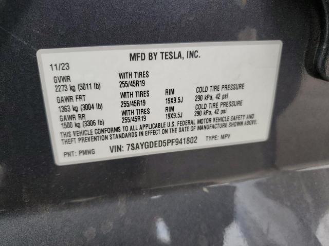 2023 TESLA MODEL Y 7SAYGDED5PF941802
