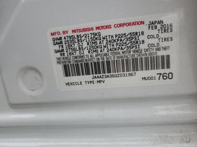 2016 MITSUBISHI OUTLANDER JA4AZ3A36GZ031967