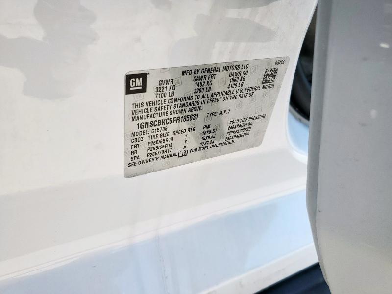 2015 CHEVROLET TAHOE C150 1GNSCBKC5FR185631