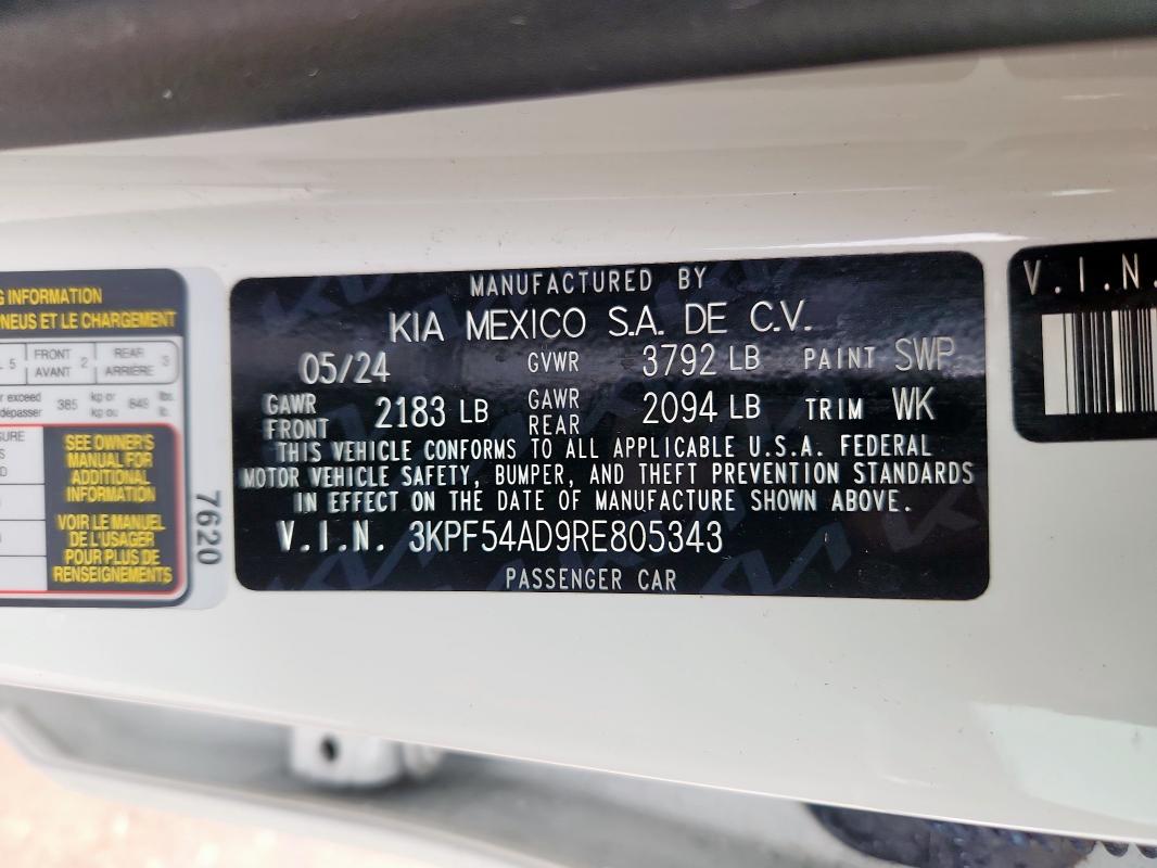 2024 KIA FORTE GT L 3KPF54AD9RE805343