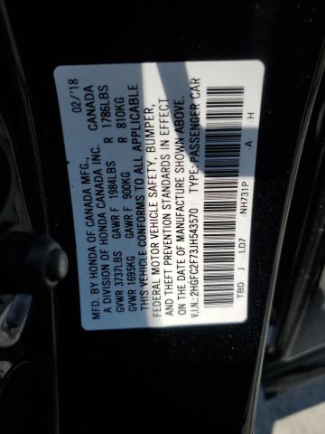 2018 HONDA CIVIC EX 2HGFC2F73JH543570