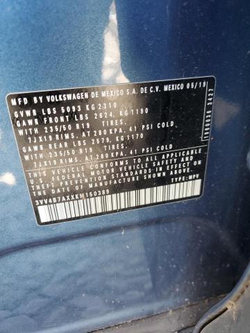 2019 VOLKSWAGEN TIGUAN SEL 3VV4B7AXXKM150389