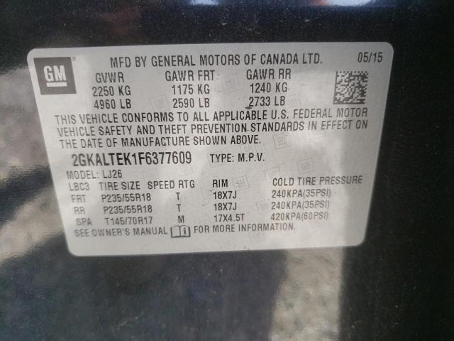 2015 GMC TERRAIN SL 2GKALTEK1F6377609