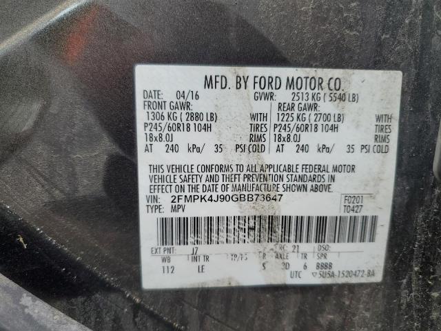 2016 FORD EDGE SEL 2FMPK4J90GBB73647