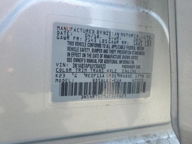 2018 NISSAN SENTRA S 3N1AB7AP9JY304523