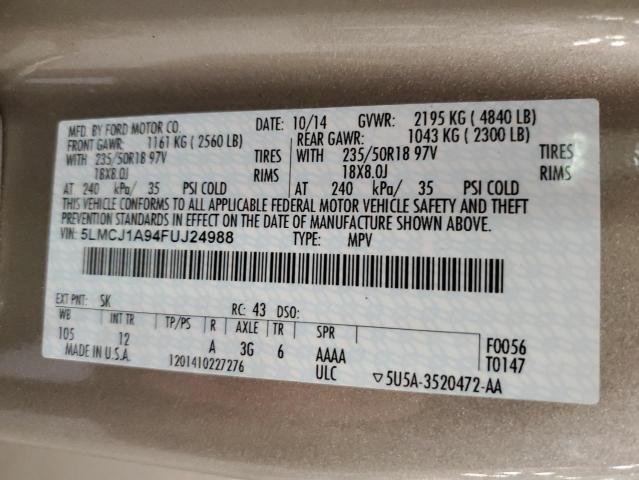 2015 LINCOLN MKC - 5LMCJ1A94FUJ24988