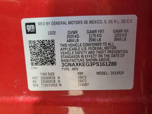 2023 CHEVROLET EQUINOX LT 3GNAXKEG3PS161289